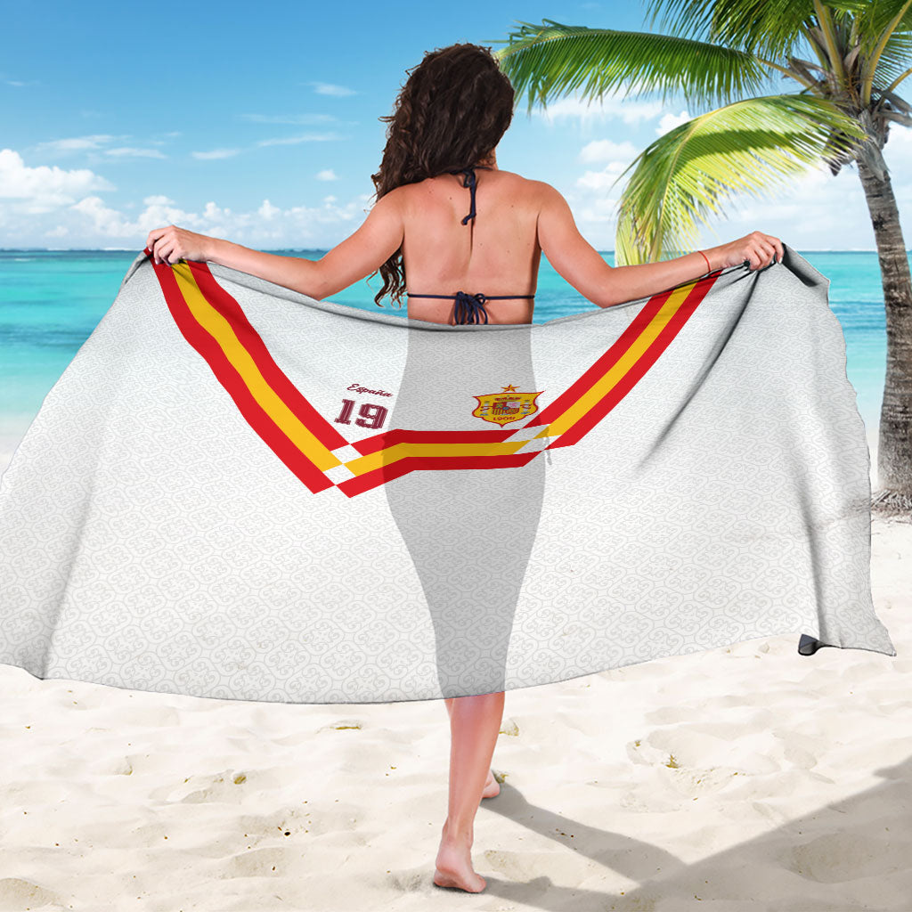 Custom Spain National Football Sarong Geometric Flag Stripe Pattern Retro Graphic Concept