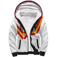 Custom Spain National Football Sherpa Hoodie Geometric Flag Stripe Pattern Retro Graphic Concept