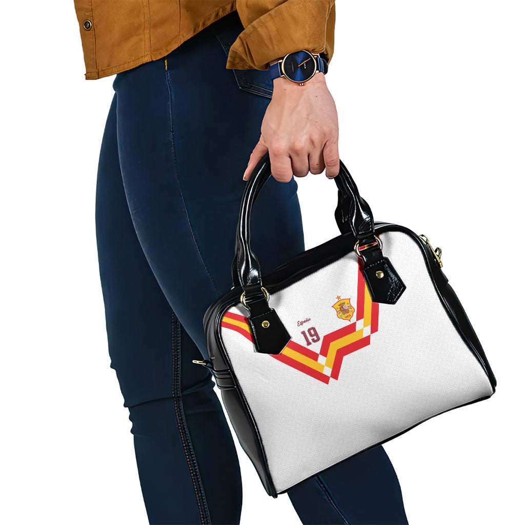 Custom Spain National Football Shoulder Handbag Geometric Flag Stripe Pattern Retro Graphic Concept