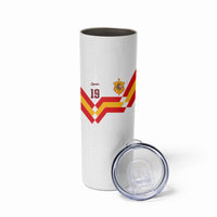 Custom Spain National Football Skinny Tumbler Geometric Flag Stripe Pattern Retro Graphic Concept