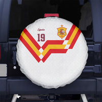 Custom Spain National Football Spare Tire Cover Geometric Flag Stripe Pattern Retro Graphic Concept