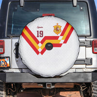 Custom Spain National Football Spare Tire Cover Geometric Flag Stripe Pattern Retro Graphic Concept