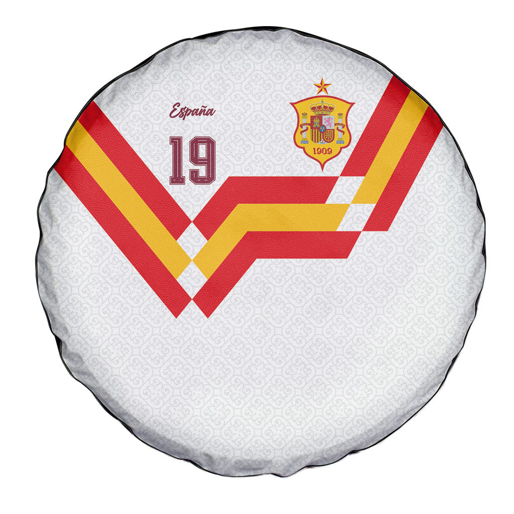 Custom Spain National Football Spare Tire Cover Geometric Flag Stripe Pattern Retro Graphic Concept