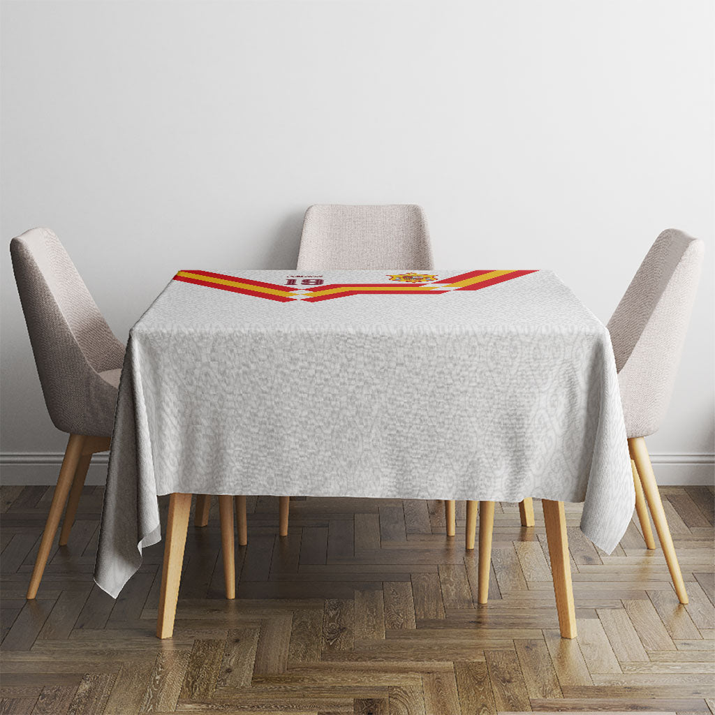 Custom Spain National Football Tablecloth Geometric Flag Stripe Pattern Retro Graphic Concept