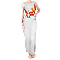 Custom Spain National Football Tank Maxi Dress Geometric Flag Stripe Pattern Retro Graphic Concept