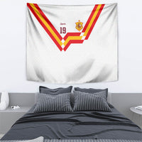 Custom Spain National Football Tapestry Geometric Flag Stripe Pattern Retro Graphic Concept