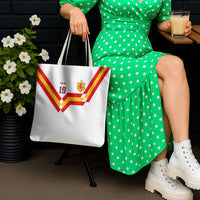 Custom Spain National Football Tote Bag Geometric Flag Stripe Pattern Retro Graphic Concept