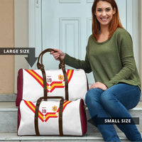 Custom Spain National Football Travel Bag Geometric Flag Stripe Pattern Retro Graphic Concept