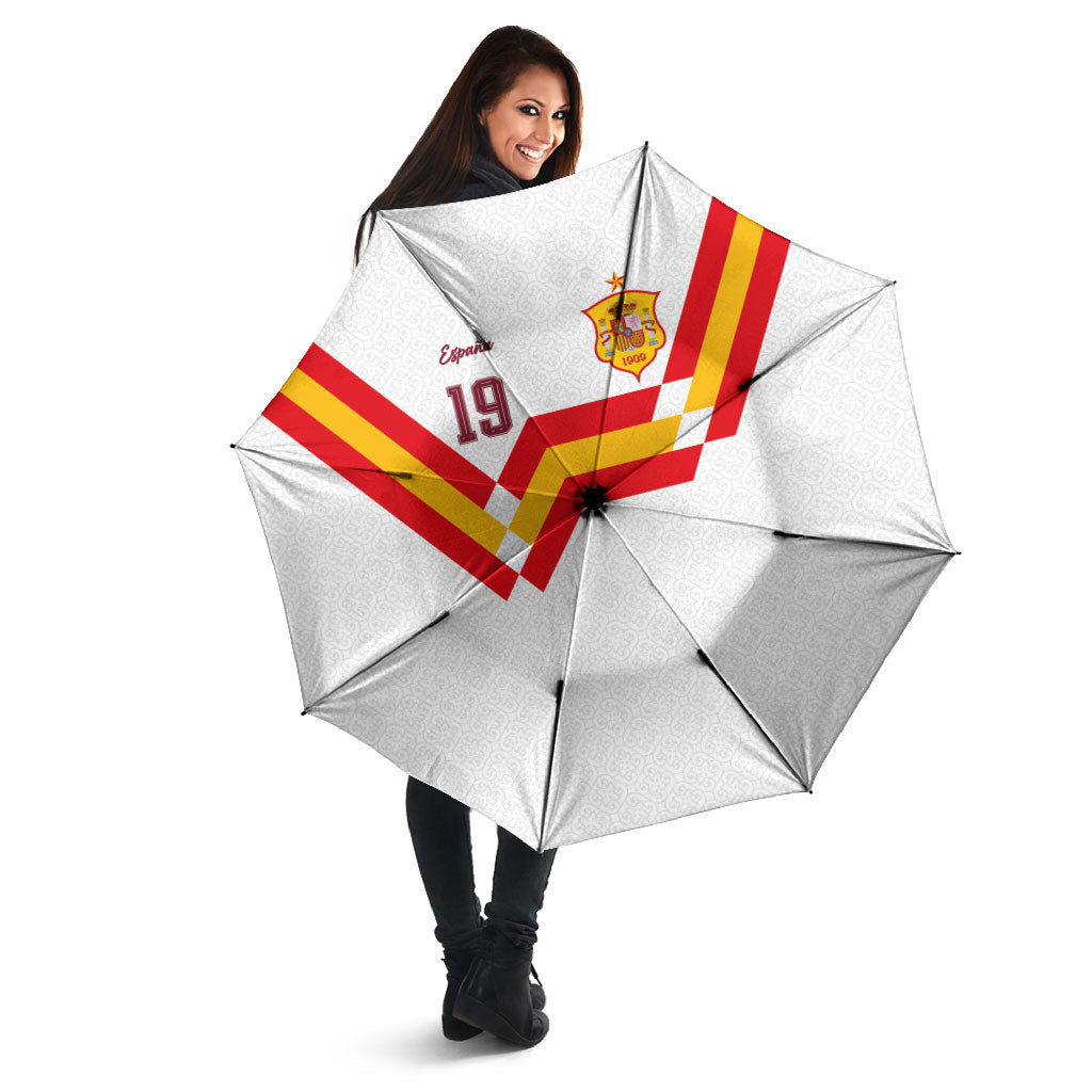Custom Spain National Football Umbrella Geometric Flag Stripe Pattern Retro Graphic Concept