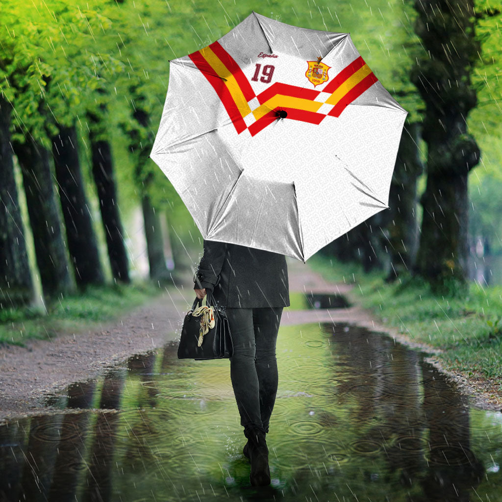 Custom Spain National Football Umbrella Geometric Flag Stripe Pattern Retro Graphic Concept