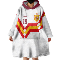 Custom Spain National Football Wearable Blanket Hoodie Geometric Flag Stripe Pattern Retro Graphic Concept
