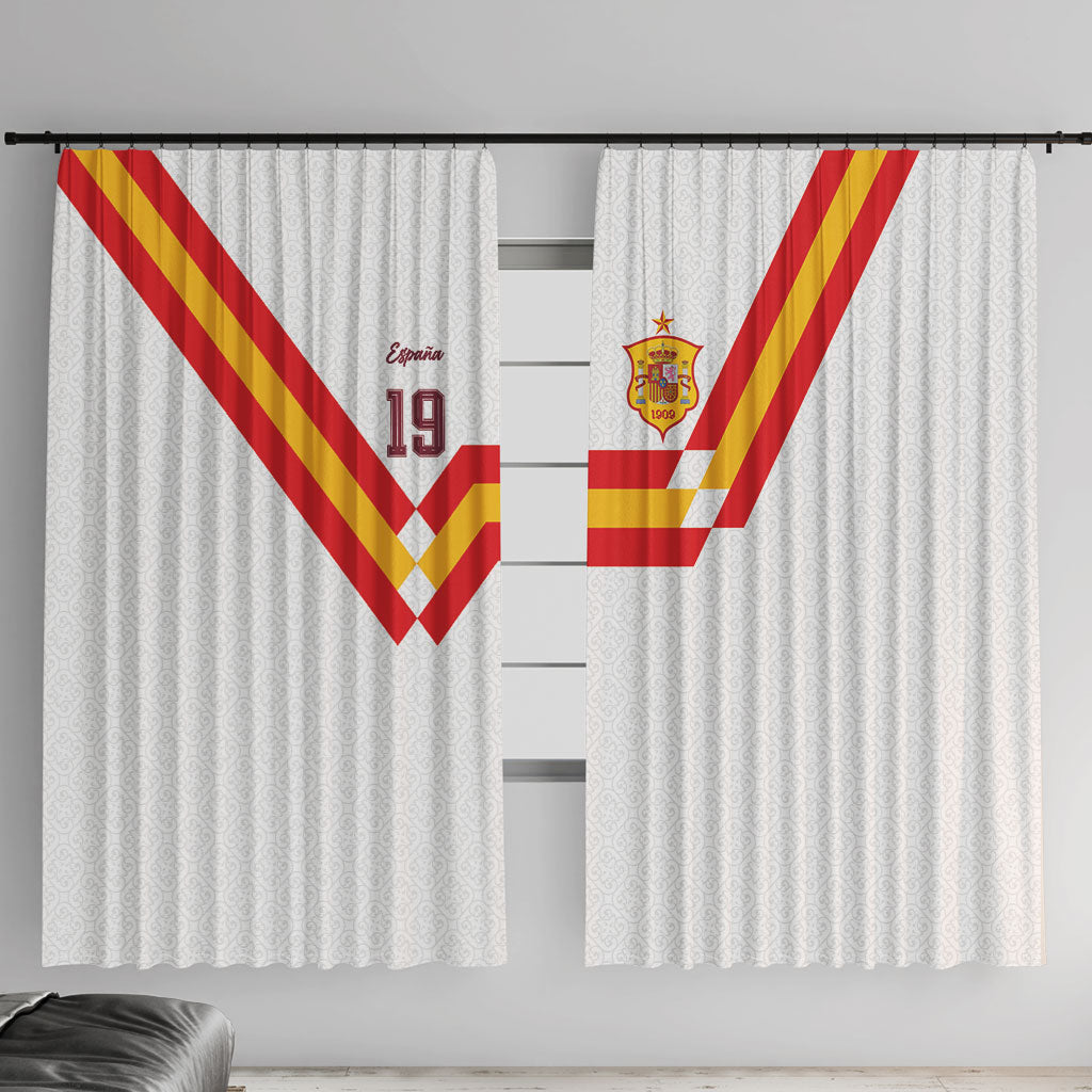 Custom Spain National Football Window Curtain Geometric Flag Stripe Pattern Retro Graphic Concept