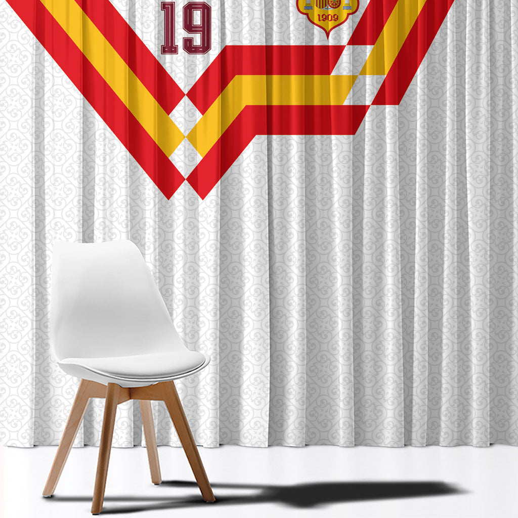 Custom Spain National Football Window Curtain Geometric Flag Stripe Pattern Retro Graphic Concept