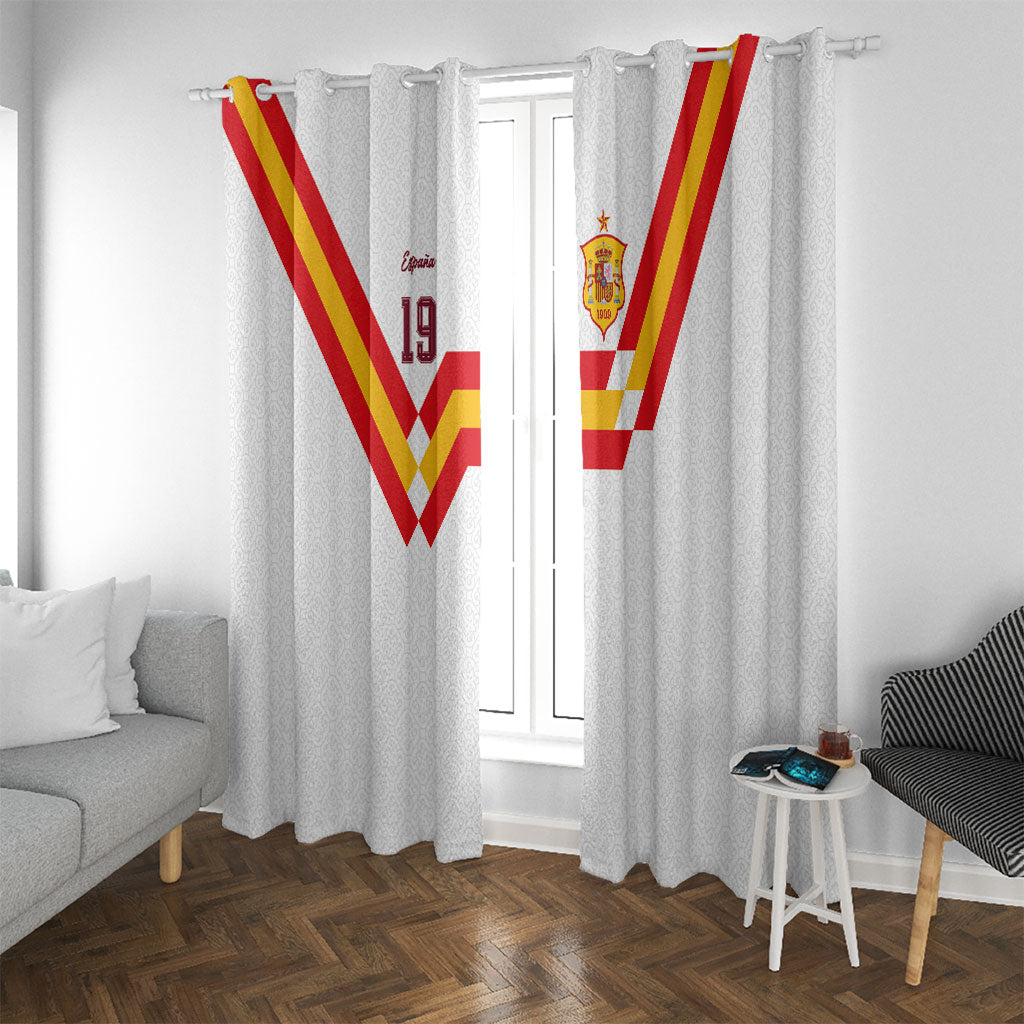 Custom Spain National Football Window Curtain Geometric Flag Stripe Pattern Retro Graphic Concept