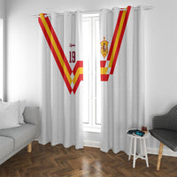 Custom Spain National Football Window Curtain Geometric Flag Stripe Pattern Retro Graphic Concept