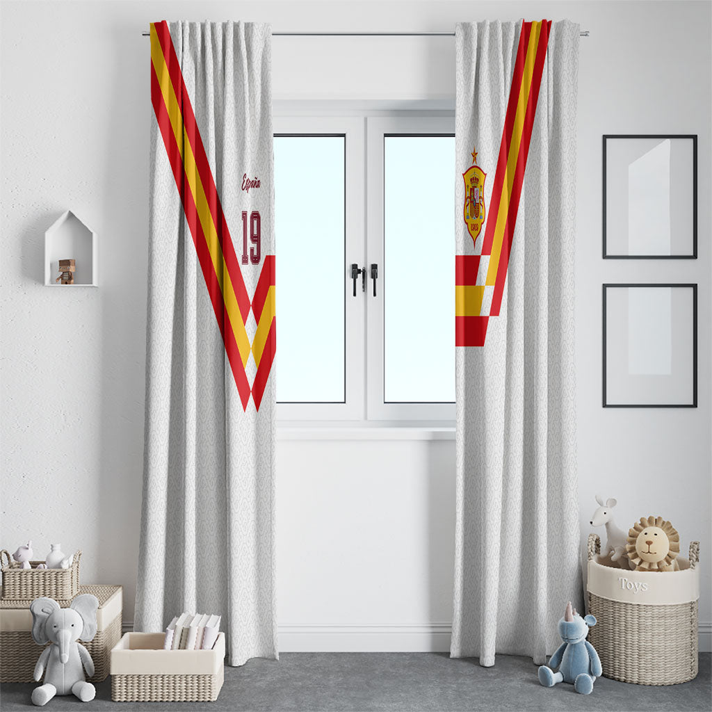 Custom Spain National Football Window Curtain Geometric Flag Stripe Pattern Retro Graphic Concept