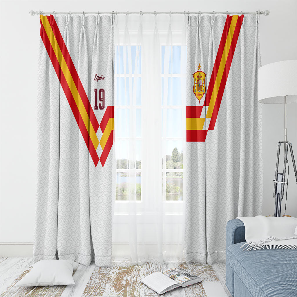 Custom Spain National Football Window Curtain Geometric Flag Stripe Pattern Retro Graphic Concept