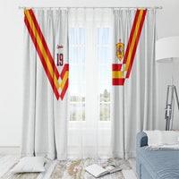 Custom Spain National Football Window Curtain Geometric Flag Stripe Pattern Retro Graphic Concept