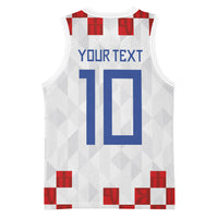 Custom Croatia National Football Basketball Jersey Red Checkerboard Glagolitic Script Geometric Pattern Art