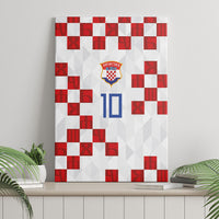 Custom Croatia National Football Canvas Wall Art Red Checkerboard Glagolitic Script Geometric Pattern Art