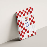Custom Croatia National Football Canvas Wall Art Red Checkerboard Glagolitic Script Geometric Pattern Art