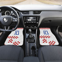 Custom Croatia National Football Car Mats Red Checkerboard Glagolitic Script Geometric Pattern Art