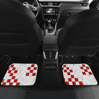 Custom Croatia National Football Car Mats Red Checkerboard Glagolitic Script Geometric Pattern Art