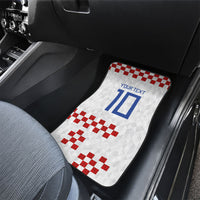Custom Croatia National Football Car Mats Red Checkerboard Glagolitic Script Geometric Pattern Art