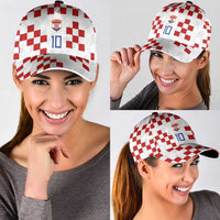 Custom Croatia National Football Classic Cap Red Checkerboard Glagolitic Script Geometric Pattern Art