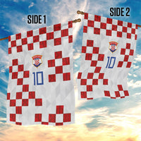 Custom Croatia National Football Garden Flag Red Checkerboard Glagolitic Script Geometric Pattern Art