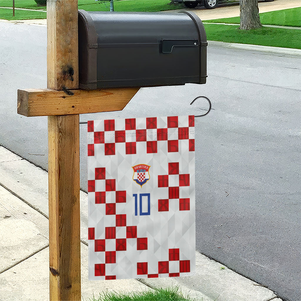 Custom Croatia National Football Garden Flag Red Checkerboard Glagolitic Script Geometric Pattern Art
