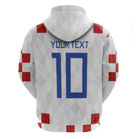 Custom Croatia National Football Hoodie Red Checkerboard Glagolitic Script Geometric Pattern Art