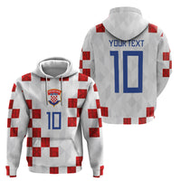 Custom Croatia National Football Hoodie Red Checkerboard Glagolitic Script Geometric Pattern Art