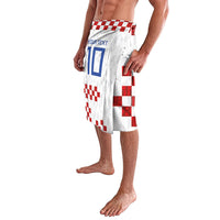 Custom Croatia National Football Lavalava Red Checkerboard Glagolitic Script Geometric Pattern Art