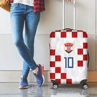 Custom Croatia National Football Luggage Cover Red Checkerboard Glagolitic Script Geometric Pattern Art