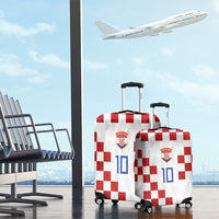 Custom Croatia National Football Luggage Cover Red Checkerboard Glagolitic Script Geometric Pattern Art