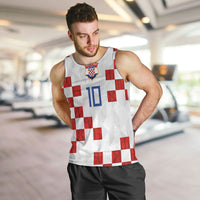 Custom Croatia National Football Men Tank Top Red Checkerboard Glagolitic Script Geometric Pattern Art