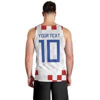 Custom Croatia National Football Men Tank Top Red Checkerboard Glagolitic Script Geometric Pattern Art