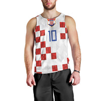 Custom Croatia National Football Men Tank Top Red Checkerboard Glagolitic Script Geometric Pattern Art