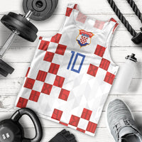 Custom Croatia National Football Men Tank Top Red Checkerboard Glagolitic Script Geometric Pattern Art