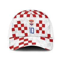 Custom Croatia National Football Mesh Trucker Cap Red Checkerboard Glagolitic Script Geometric Pattern Art