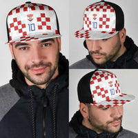 Custom Croatia National Football Mesh Trucker Cap Red Checkerboard Glagolitic Script Geometric Pattern Art