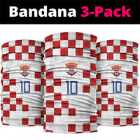 Custom Croatia National Football Neck Gaiter Red Checkerboard Glagolitic Script Geometric Pattern Art