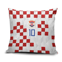 Custom Croatia National Football Pillow Cover Red Checkerboard Glagolitic Script Geometric Pattern Art