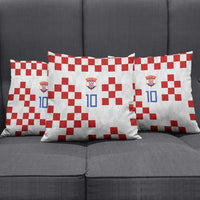 Custom Croatia National Football Pillow Cover Red Checkerboard Glagolitic Script Geometric Pattern Art