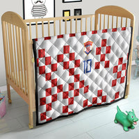 Custom Croatia National Football Quilt Red Checkerboard Glagolitic Script Geometric Pattern Art