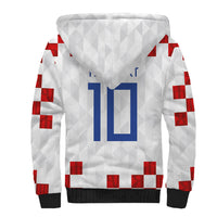 Custom Croatia National Football Sherpa Hoodie Red Checkerboard Glagolitic Script Geometric Pattern Art