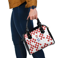Custom Croatia National Football Shoulder Handbag Red Checkerboard Glagolitic Script Geometric Pattern Art