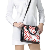 Custom Croatia National Football Shoulder Handbag Red Checkerboard Glagolitic Script Geometric Pattern Art