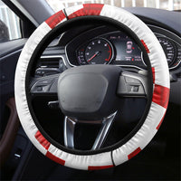 Croatia National Football Steering Wheel Cover Red Checkerboard Glagolitic Script Geometric Pattern Art